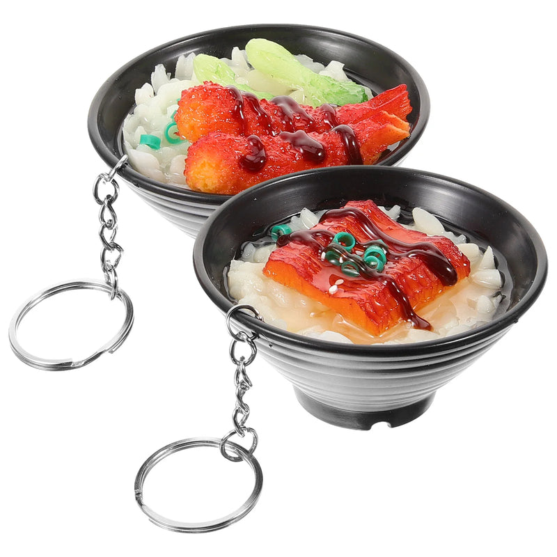 Rice Bowl Key Chain Decor Hanging Pendant Doll Accessory