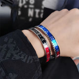 Italian Punk Serrated Bracelet Open Bangle Men Women Jewelry