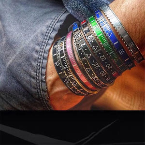 Italian Punk Serrated Bracelet Open Bangle Men Women Jewelry