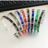 Italian Punk Serrated Bracelet Open Bangle Men Women Jewelry