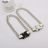 Metal Lock Buckle Necklace Hip-hop Cuban Chain for Couples