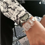 Metal Lock Buckle Necklace Hip-hop Cuban Chain for Couples