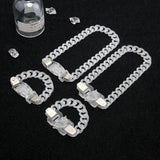 Metal Lock Buckle Necklace Hip-hop Cuban Chain for Couples