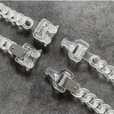 Metal Lock Buckle Necklace Hip-hop Cuban Chain for Couples