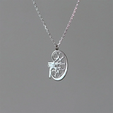Kidney Medical Pendant Necklace Silver Plated Anatomy Organ Jewelry