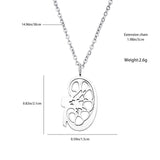 Kidney Medical Pendant Necklace Silver Plated Anatomy Organ Jewelry