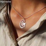 Kidney Medical Pendant Necklace Silver Plated Anatomy Organ Jewelry