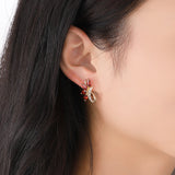 Mini Green Horse Zircon Stud Earrings Wedding Party Gothic Jewelry Crystal