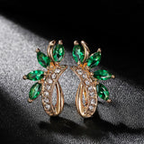 Mini Green Horse Zircon Stud Earrings Wedding Party Gothic Jewelry Crystal