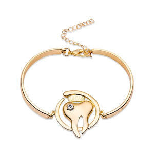 Dental Crystal Tooth Bangle Bracelet Dentist Jewelry