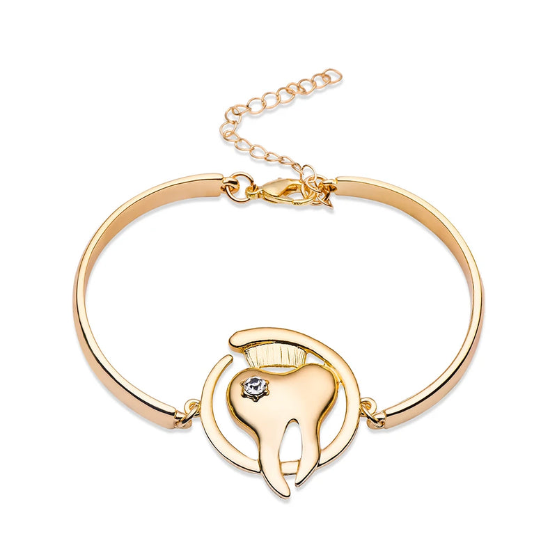 Dental Crystal Tooth Bangle Bracelet Dentist Jewelry