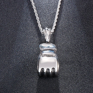 HaoYi Boxing Glove Pendant Stainless Steel Necklace Charm Jewelry