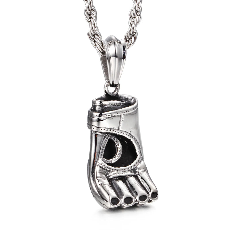 HaoYi Boxing Glove Pendant Stainless Steel Necklace Charm Jewelry