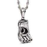 HaoYi Boxing Glove Pendant Stainless Steel Necklace Charm Jewelry