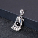 HaoYi Boxing Glove Pendant Stainless Steel Necklace Charm Jewelry