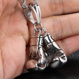 HaoYi Stainless Steel Boxing Gloves Pendant Necklace For Men