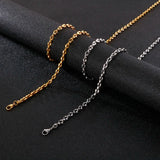 HaoYi Stainless Steel Coffee Bean Chain Bracelet Necklace Set For Men