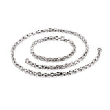 HaoYi Stainless Steel Coffee Bean Chain Bracelet Necklace Set For Men