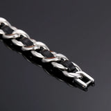 Cuban Chain Bracelet Men Women Leather Cuff Jewelry