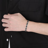 Cuban Chain Bracelet Men Women Leather Cuff Jewelry