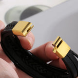 Feather Leather Bracelet For Men Multilayer Chain
