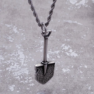 HaoYi Stainless Steel Shovel Pendant Necklace For Men Vintage Jewelry