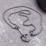 HaoYi Stainless Steel Shovel Pendant Necklace For Men Vintage Jewelry
