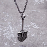 HaoYi Stainless Steel Shovel Pendant Necklace For Men Vintage Jewelry