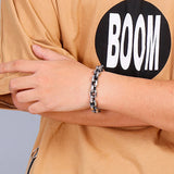 Stainless Steel Square Chain Bracelet For Men Punk Rock Cuff