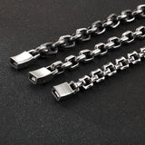 Stainless Steel Square Chain Bracelet For Men Punk Rock Cuff