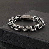 Stainless Steel Square Chain Bracelet For Men Punk Rock Cuff