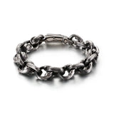 Stainless Steel Square Chain Bracelet For Men Punk Rock Cuff