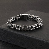Stainless Steel Square Chain Bracelet For Men Punk Rock Cuff