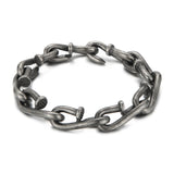Vintage Stainless Steel Chain Bracelet for Men Oxidized Punk Cuff