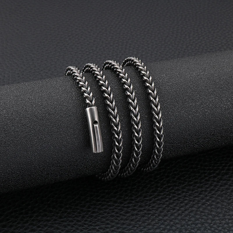 Vintage Stainless Steel Snake Chain Necklace For Men