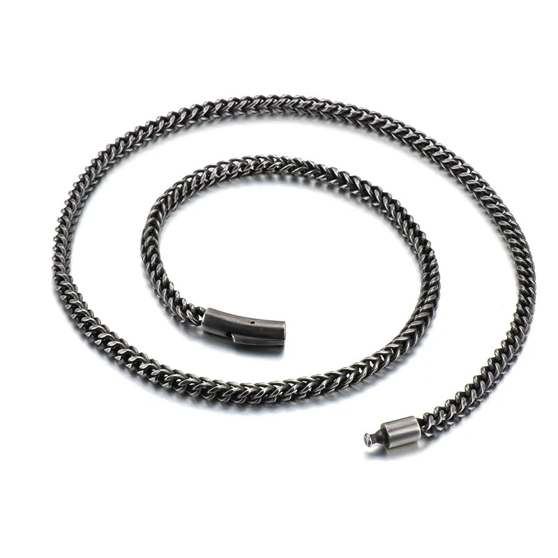 Vintage Stainless Steel Snake Chain Necklace For Men