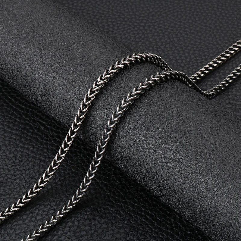 Vintage Stainless Steel Snake Chain Necklace For Men