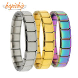 13mm Men's Stainless Steel Color Elastic Bracelet Bangle Boys Gift