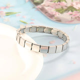 Detachable 9mm Square Stainless Steel 20 Links Bracelet Bangle