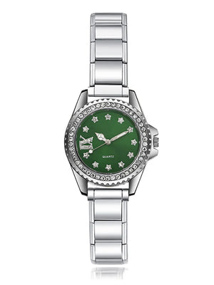 CZ Watch Stainless Steel Bracelet Bangle for Party