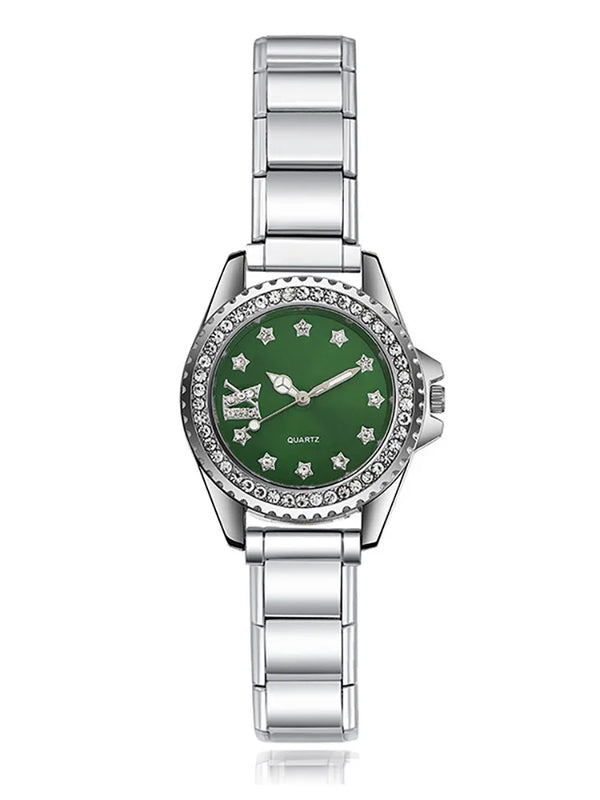 CZ Watch Stainless Steel Bracelet Bangle for Party