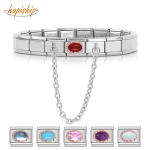 Romantic Ellipse Charm Stainless Steel Bracelet Bangle GDJ210