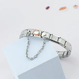 Romantic Ellipse Charm Stainless Steel Bracelet Bangle GDJ210
