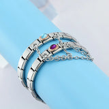 Romantic Ellipse Charm Stainless Steel Bracelet Bangle GDJ210