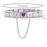 Women Stainless Steel Heart Charm Chain Bracelet Bangle GDJ208
