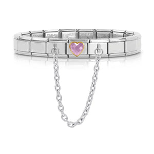 Women Stainless Steel Heart Charm Chain Bracelet Bangle GDJ208