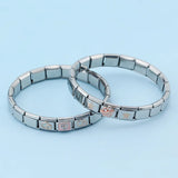 Sweet Rose Heart Leaves Charm Bracelet Bangle Birthday Gift GDJ218