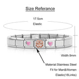 Sweet Rose Heart Leaves Charm Bracelet Bangle Birthday Gift GDJ218