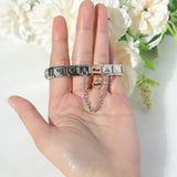 Stainless Steel Bracelet 9mm Mum Daughter Links Chain Heart Butterfly