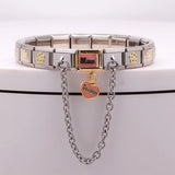 Stainless Steel Bracelet 9mm Mum Daughter Links Chain Heart Butterfly
